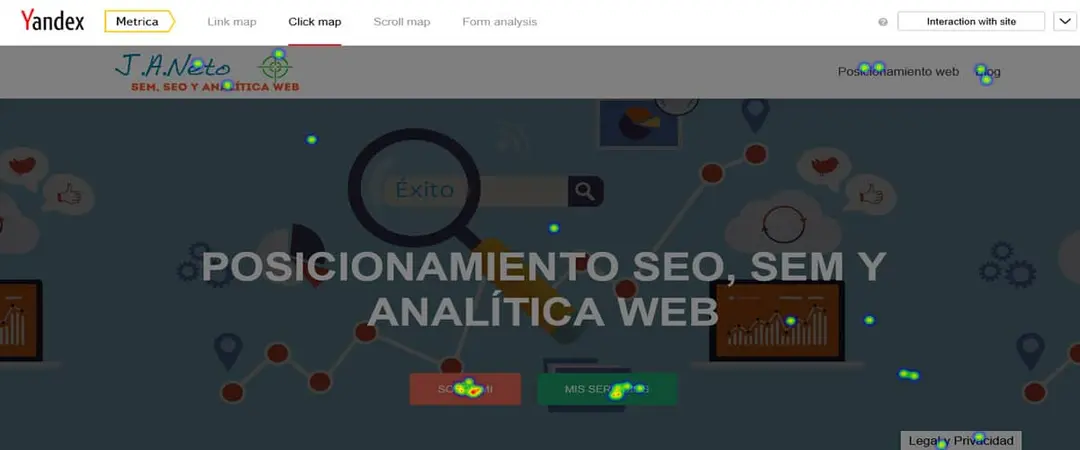 mapa de calor de yandex metrica